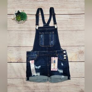 NEW!!! Women's denim dark wash shortalls Sz.M